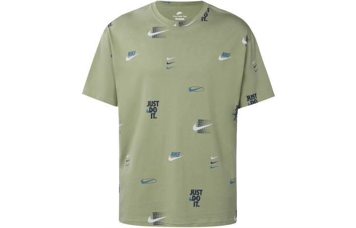 Nike Nike T Shirts Men's Green Crew Neck Moderate Straight Fit