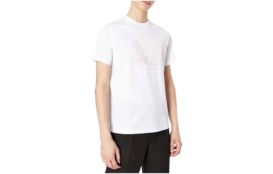 EMPORIO ARMANI T Shirts Men's White Crew Neck Moderate Straight Fit