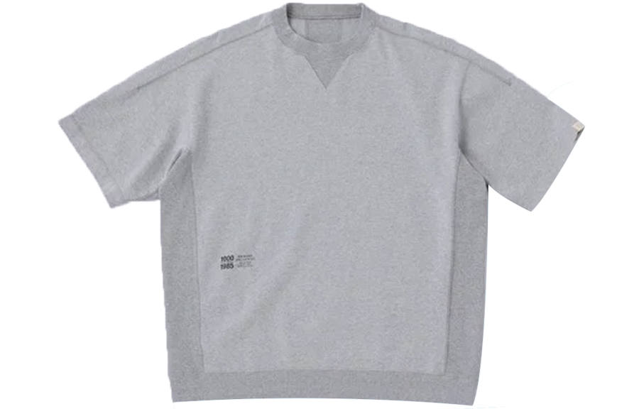 New Balance New Balance T Shirts Men's Gray Crew Neck Moderate Straight Fit