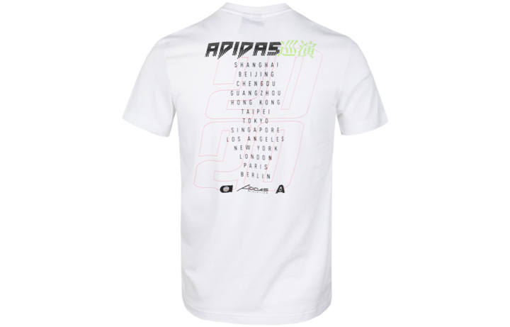 Adidas Adidas T Shirts Men's White Crew Neck Moderate Straight Fit
