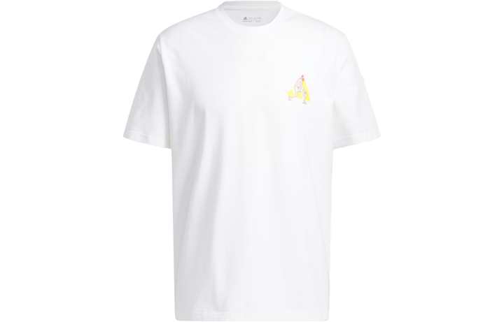 Adidas Adidas T Shirts Men's White Crew Neck Moderate Straight Fit