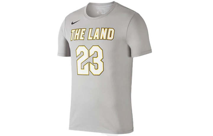 Nike Nike T Shirts Men's Gray Crew Neck Moderate Straight Fit