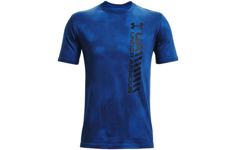 Under Armour T Shirts Men's Blue Crew Neck Moderate Straight Fit