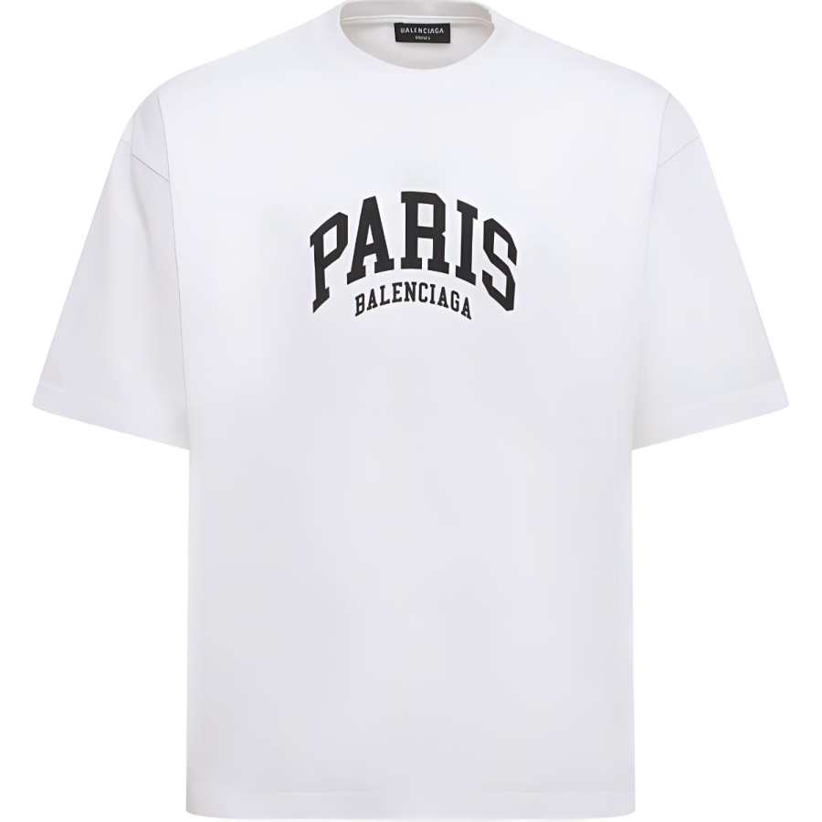 Balenciaga Letter Print Crew Neck Short Sleeved SS22 T Shirt Unisex White