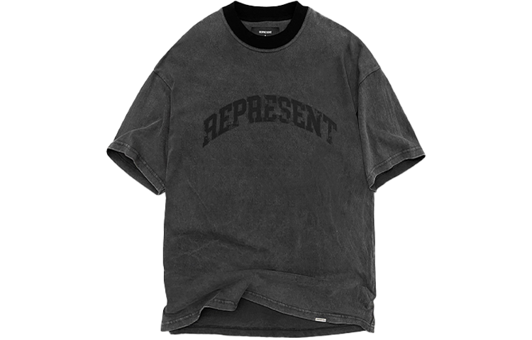REPRESENT REPRESENT T Shirts Men's Washed Gray Crew Neck Moderate Straight Fit