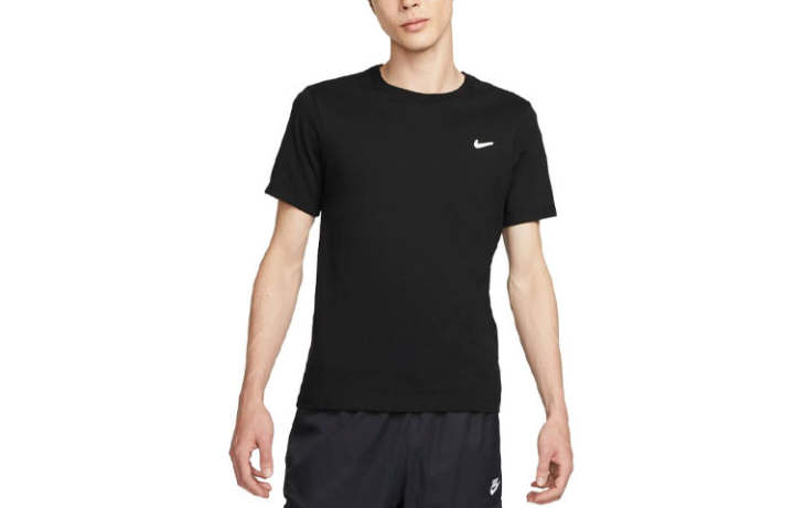 Nike Nike T Shirts Men's Black Crew Neck Moderate Straight Fit