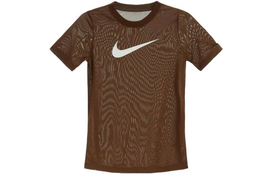 Nike Nike T Shirts Men's Brown Crew Neck Moderate Straight Fit