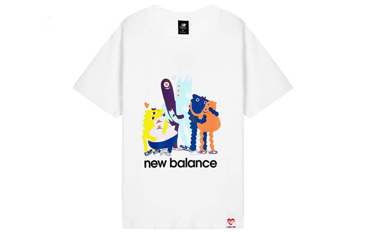 New Balance New Balance T Shirts Unisex White Crew Neck Moderate Straight Fit