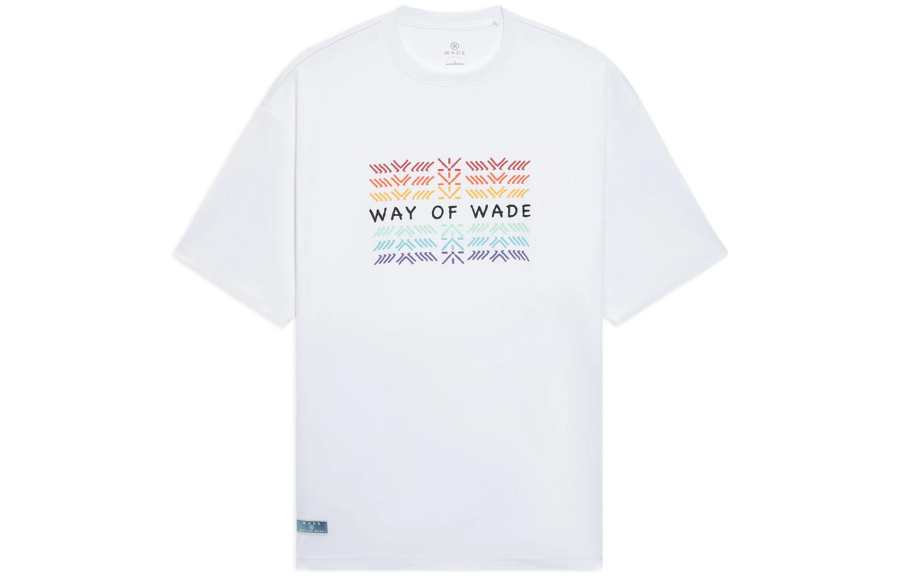 Li-Ning Li Ning Wade Collection T Shirts Unisex White Crew Neck Moderate Straight Fit
