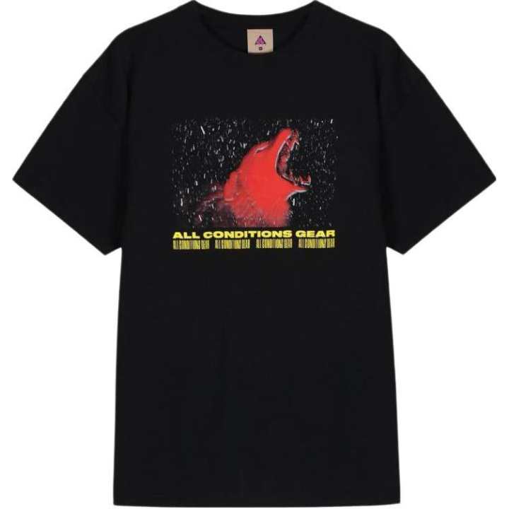Nike Nike T Shirts Men's Black Crew Neck Moderate Straight Fit