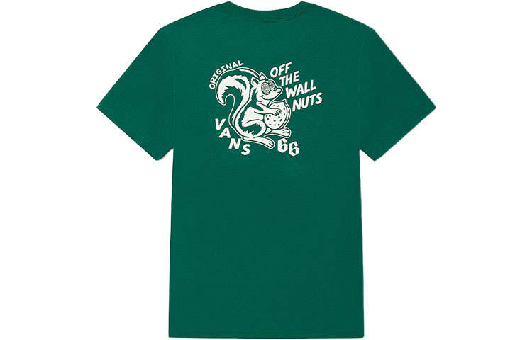 Vans T Shirts Unisex Green Crew Neck Moderate Straight Fit