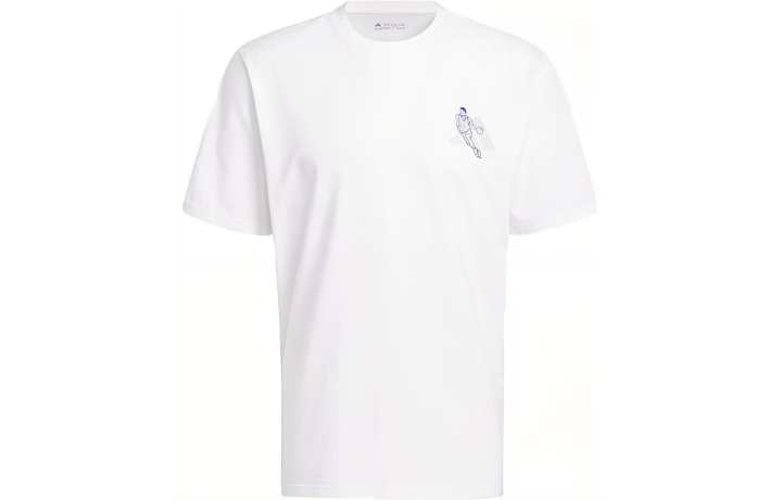 Adidas Adidas T Shirts Men's White Crew Neck Moderate Straight Fit
