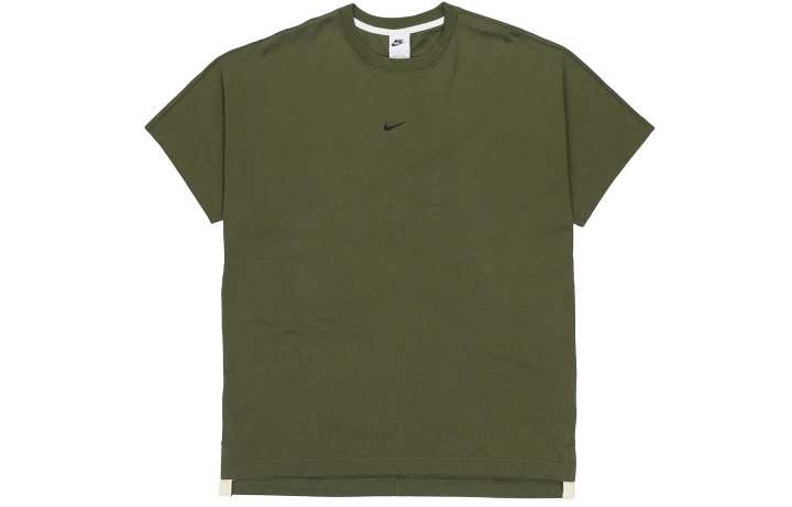 Nike Nike T Shirts Men's Army Green Crew Neck Moderate Straight Fit