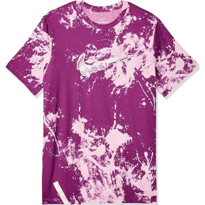 Nike Nike T Shirts Men's Pink Crew Neck Moderate Straight Fit