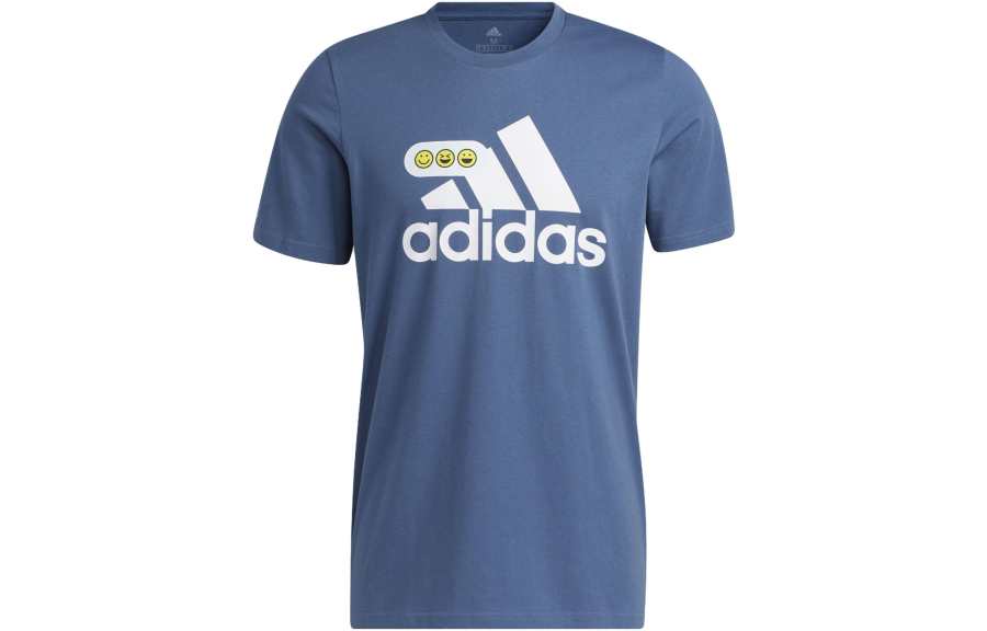 Adidas Adidas T Shirts Men's Blue Crew Neck Moderate Straight Fit