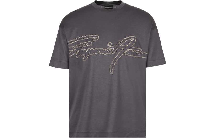 EMPORIO ARMANI T Shirts Men's Gray Crew Neck Moderate