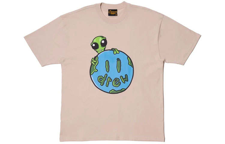 Drew House Smiley Collection FW21 Allen The Alien Ss Tee Beige T Shirt Unisex Ecru