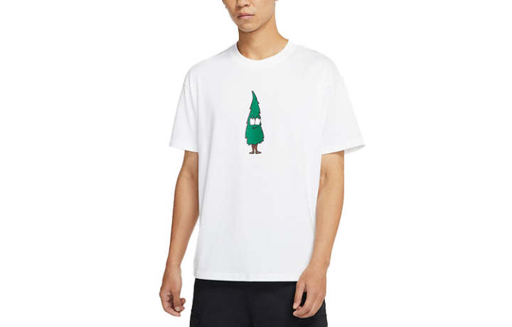 Nike Nike T Shirts Men's White Crew Neck Moderate Straight Fit