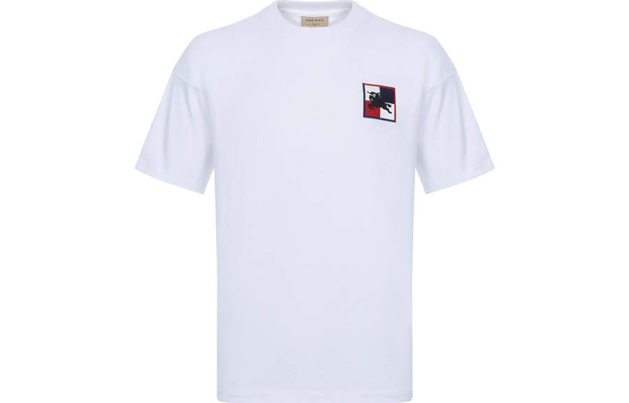 Burberry T Shirts Men's White Crew Neck Moderate Straight Fit