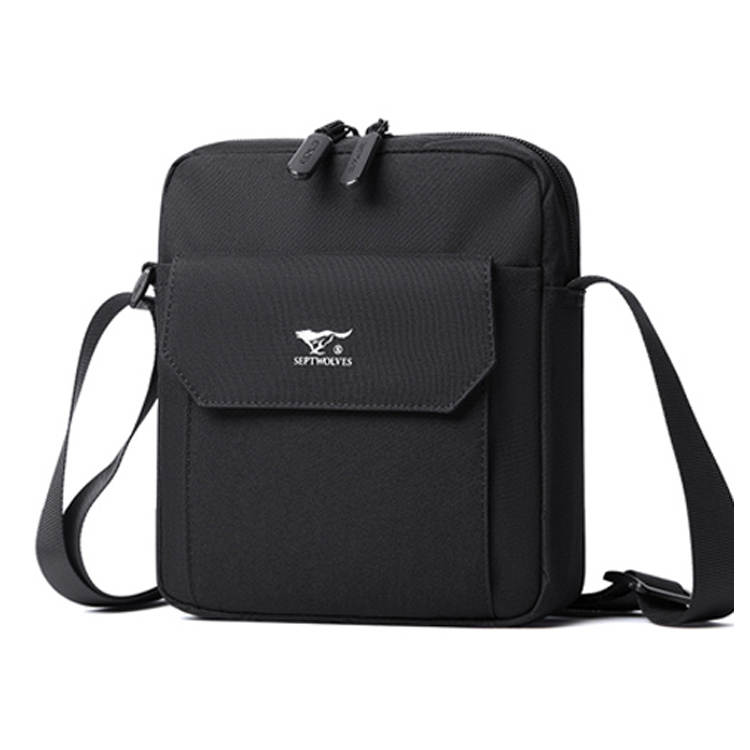SEPTWOLVES Minimalist Fashion Fabric Shoulder Bag Small Men's Blue