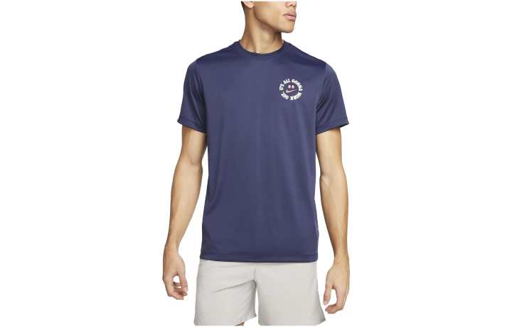Nike Nike T Shirts Men's Blue Crew Neck Thin Straight Fit