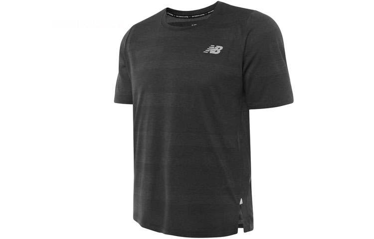 New Balance New Balance T Shirts Men's Black Crew Neck Moderate Straight Fit