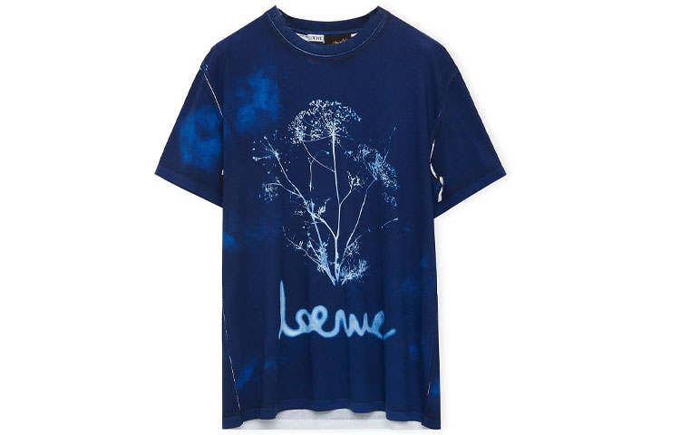 LOEWE T Shirts Men's Blue Crew Neck Moderate Straight Fit