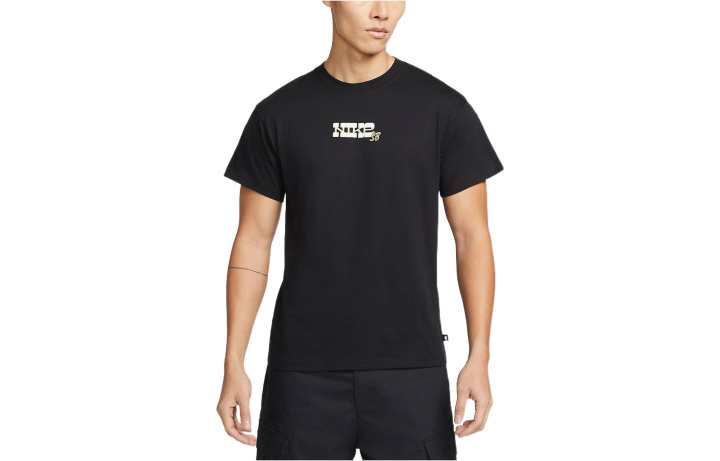 Nike Nike T Shirts Men's Black Crew Neck Moderate Straight Fit