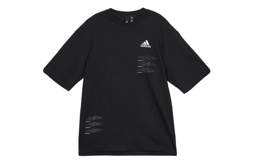 Adidas Adidas Drop Shoulder Sleeve T Shirt Men's Black