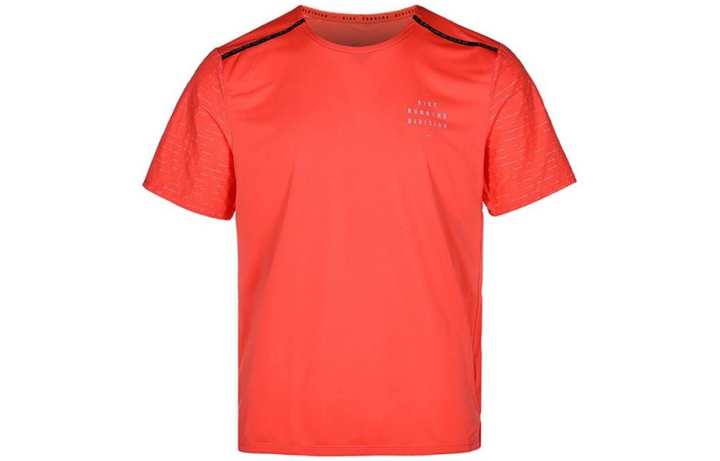 Nike Nike T Shirts Men's Orange Crew Neck Moderate Straight Fit