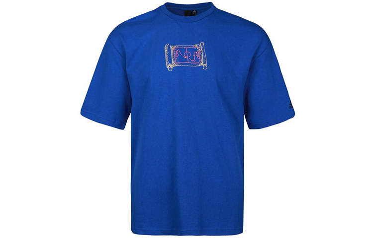 Adidas Adidas T Shirts Men's Blue Crew Neck Moderate Straight Fit