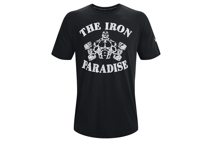 Under Armour Project T Shirts Men's Black Crew Neck Moderate Straight Fit