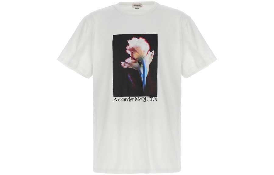 Alexander McQueen 【Previous Season】Solarised Flower cotton T-shirt