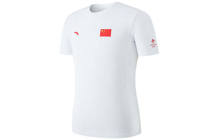 ANTA T Shirts Men's White Crew Neck Moderate Straight Fit