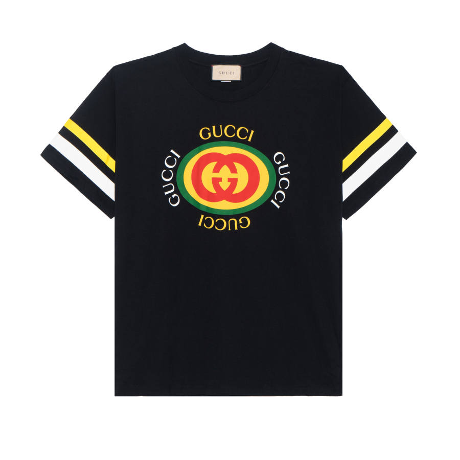 GUCCI T Shirts Men's Black Crew Neck Moderate Straight Fit