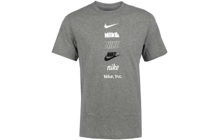 Nike Nike T Shirts Men's Gray Crew Neck Moderate Straight Fit