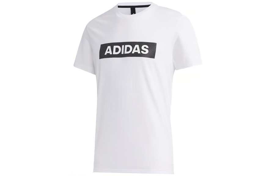 Adidas Adidas T Shirts Men's White Crew Neck Moderate Straight Fit
