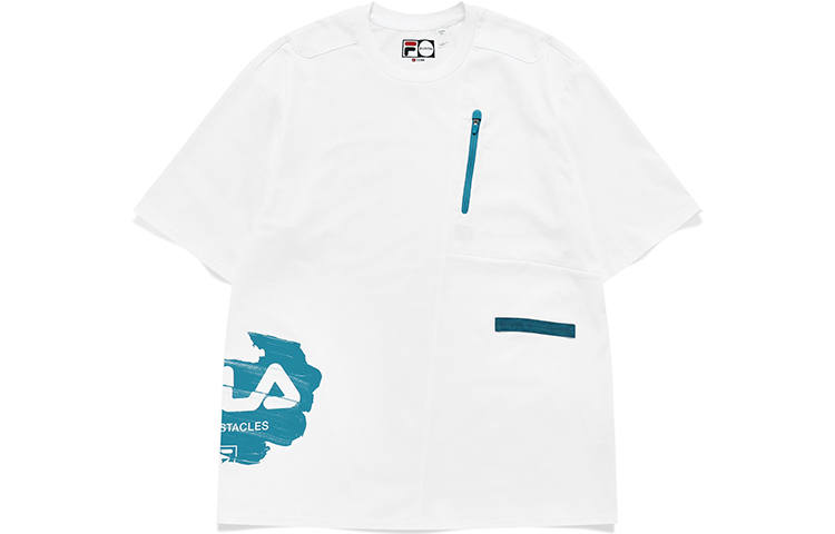 FILA FUSION T Shirts Men's Standard White Crew Neck Moderate Straight Fit