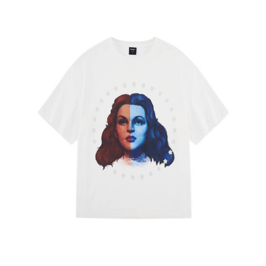 RESERFF T Shirts Unisex White Crew Neck Moderate Heavyweight