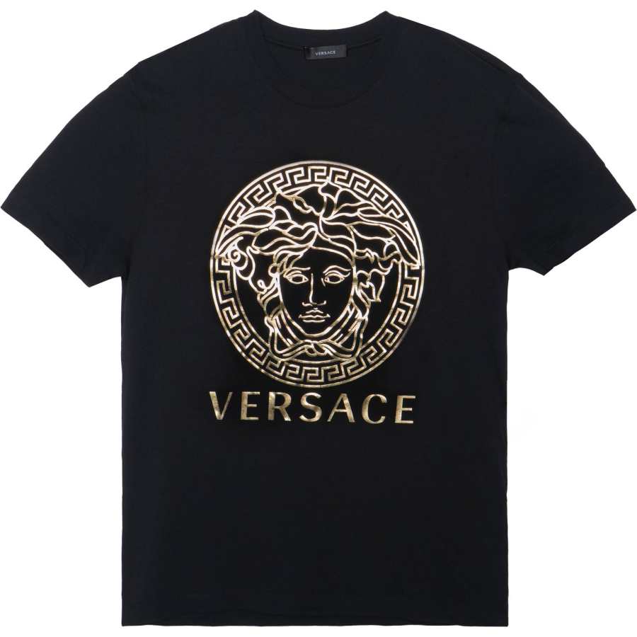 VERSACE Men Logo Medusa Print Short-Sleeve T-shirt Black