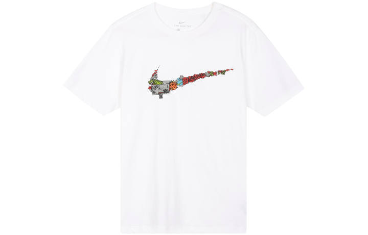 Nike Nike T Shirts Men's White Crew Neck Moderate Straight Fit