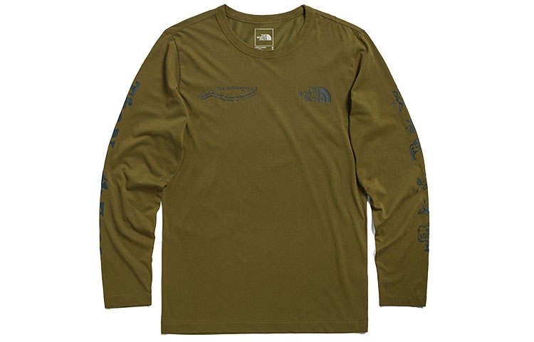 THE NORTH FACE T Shirts Men's Green Crew Neck Moderate Straight Fit