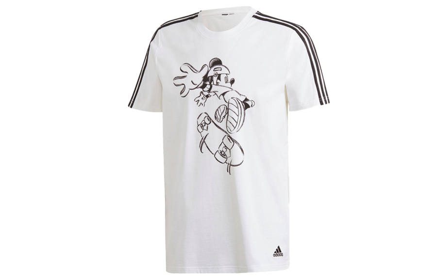 Adidas Adidas X Disney T Shirts Men's White Crew Neck Moderate Straight Fit