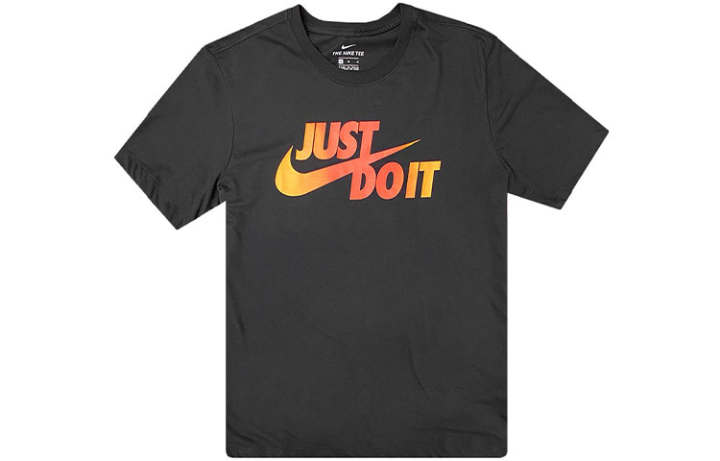 Nike Nike T Shirts Men's Black Crew Neck Moderate Straight Fit