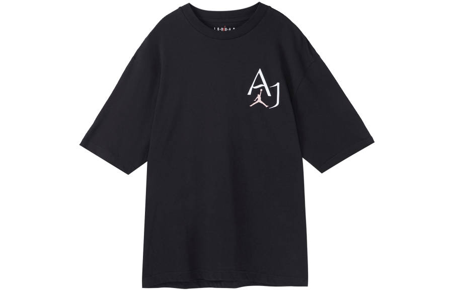 Jordan Jordan T Shirts Men's Black Crew Neck Moderate Straight Fit