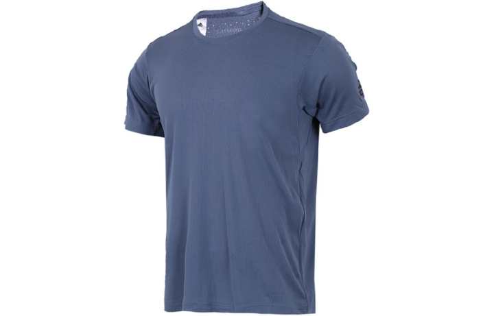 Adidas Adidas T Shirts Men's Haze Blue Crew Neck Moderate