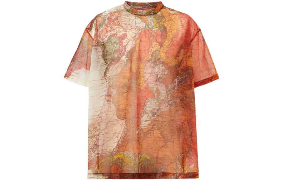 Burberry 【Previous Season】map print mesh T-shirt
