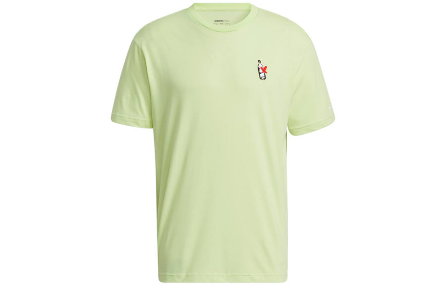 Adidas Neo T Shirts Men's Lemon Crew Neck Moderate Straight Fit
