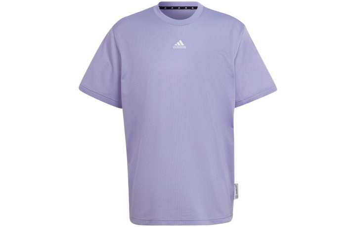 Adidas Adidas T Shirts Men's Purple Crew Neck Moderate Straight Fit