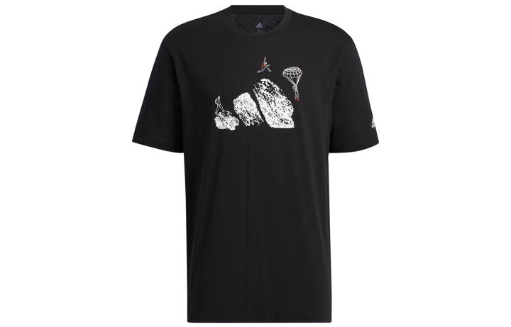 Adidas Adidas T Shirts Men's Black Crew Neck Moderate Straight Fit